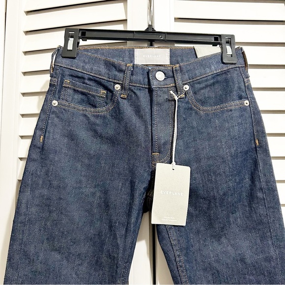 NEW Everlane Dark Indigo Mid Rise Skinny Ankle Jeans Size 24 - Picture 5 of 10